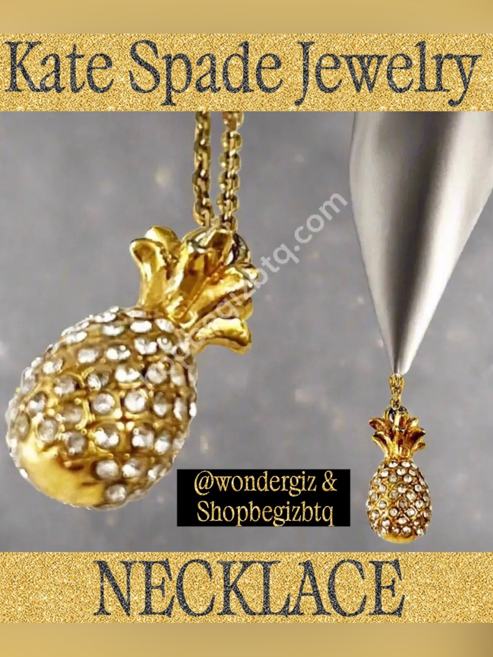 Kate Spade Authentic Pineapple Passion Mini Pave Crystal Necklace